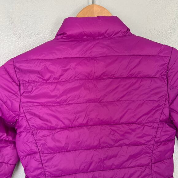 Old Navy Girl's Sz S 6-7 Quilted Puffer Jacket Outdoor Beetroot Purple Full Zip - Picture 6 of 9